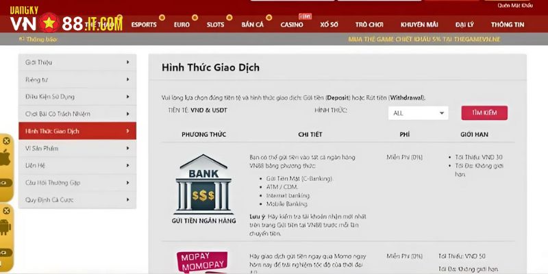 Điều kiện nạp tiền Vn88 mà người chơi cần đáp ứng